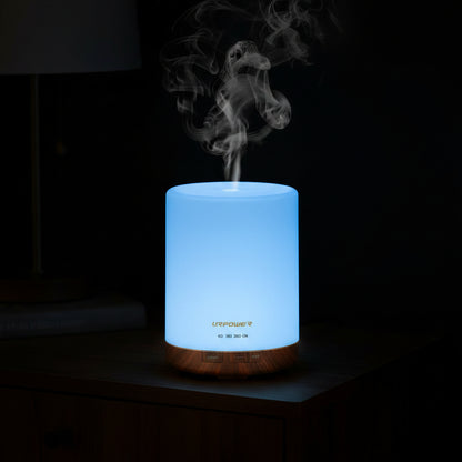 URPOWER 2nd Gen 300ml Aroma Essential Oil Diffuser Night Light Ultrasonic Air Cool Mist Humidifier with AUTO Shut Off and 6-7 Hours Continuous Diffusing and 4 Timer Settings for Home Office Yoga Spa